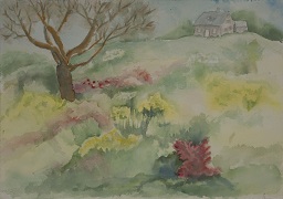 MSB125.jpg,Copyright (c) 2007,2012 by the Estate of Margaret S. Bucher, Elizabeth B. Lucas, executrix. All rights reserved.,unsigned, unframed, &#34;meadow near windmill, Chatham MA Sept. 14 1984&#34;,white standard