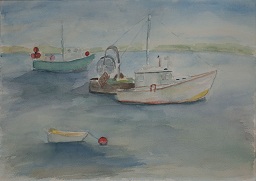 MSB126.jpg,Copyright (c) 2007,2012 by the Estate of Margaret S. Bucher, Elizabeth B. Lucas, executrix. All rights reserved.,unsigned, unframed, &#34;Sept. 13, \'84 Fishing Dock, Chatham MA&#34;,white standard,14x20